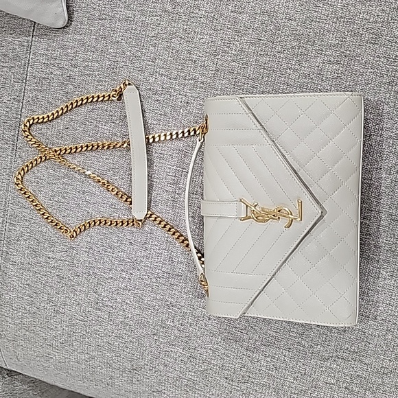 Ysl Envelope medium quilted textured-leather shoulder bag - Picture 2 of 8